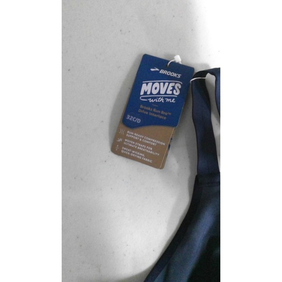 Brooks NWT Navy Running Bra Size 32 C/D - Picture 3 of 3